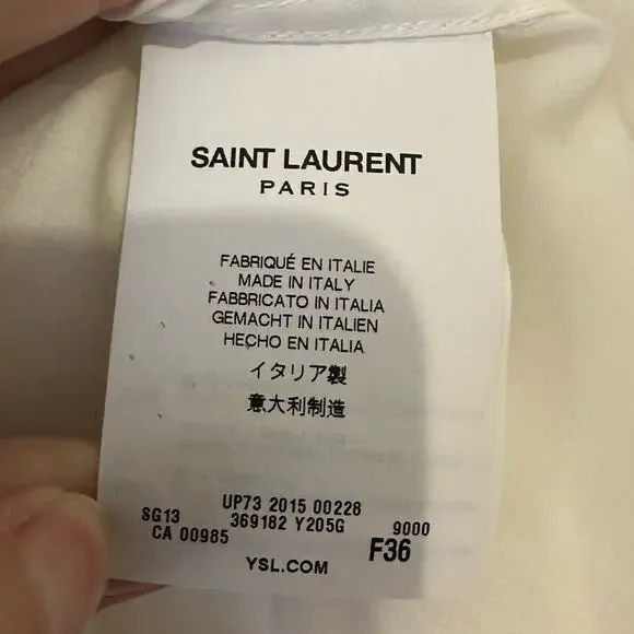 トップス SAINT LAURENT PARIS Shirt Pleated Saint Laurent Paris White Pleated Tuxedo Shirt size FR 36 US 4 Cotton